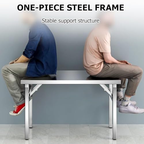 Table de préparation en acier inoxydable îlot de cuisine pliable - 6