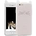 iPhone 7 Case, MC Fashion Cute 3D Beige Glitter Meow Party Cat Ears Kitty Whiskers Protective Soft Case Skin for Apple iPhone 7 (2016) and iPhone 8 (2017) (Cat Whisker-Glitter)