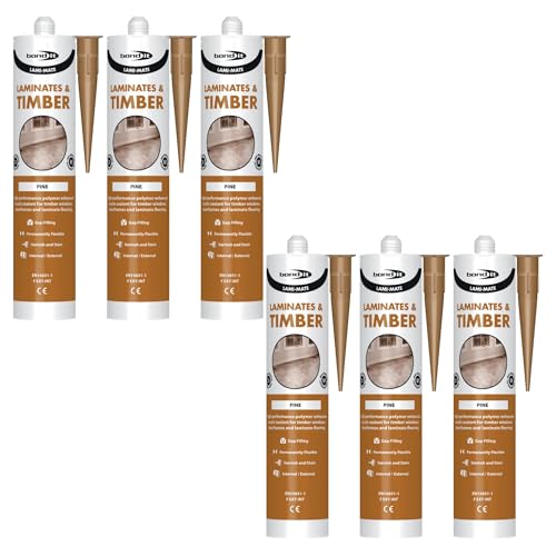 Bond It LAMI-MATE Flexible Sealant & Gap-Filler – 6x Pine, 285ml | Premium Sealant Filler for Timber & Laminate Flooring | Paintable & Stainable – Non-Shrinking – Interior & Exterior Use