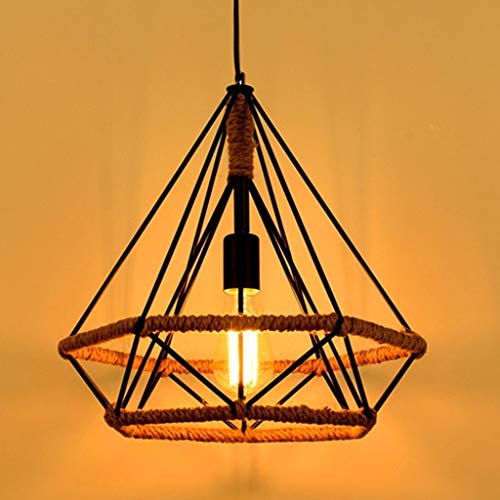 Lustre créatif rétro en métal et corde LED pour une décoration vintage