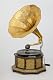 Grammophon Palazzo Vintage Gold mit Trichter für Schellackplatten