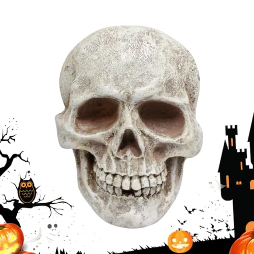 Calavera Halloween de resina duradera que no se rompe en el porche o jardín 2