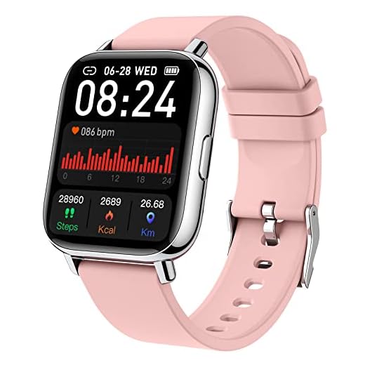 Smart Watch for Women, Smartwatch for Android iPhone Fitness Tracker 1.69" Touch Screen Fitness Watch IP68 Waterproof Activity Tracker Heart Rate Monitor Pedometer Watches Calorie Sleep Monitor Pink