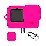 for GoPro Hero 9/10/11/12/13 Protective Housing Case Protector Soft Rubber Silicone Cover Shell (Hot Pink)