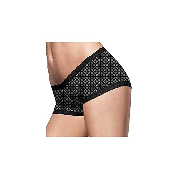 Maidenform Women's Microfiber with Lace Boyshort PantyNew Geo Snowflake7/Large