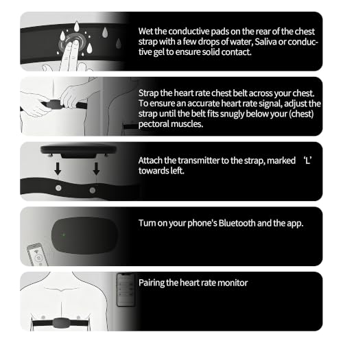 DEEPTIDE Heart Rate Monitor Chest Strap CL803,Bluetooth ANT+400h Battery - image 8