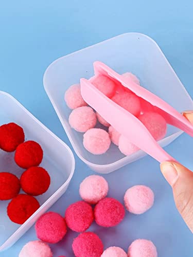 Image of 3 Piece Multifunctional Plastic Food Tongs Kitchen Bread Non-Slip Cooking Clip Clamp BBQ Salad Tools Grill Utensils - 6 /8 /10 Inch (Red)