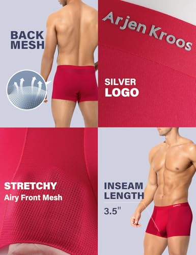 Arjen Kroos Mens Boxer Briefs Sexy Modal Mesh Underwear with Pouch Moisture Wicking Breathable Trunks 1 Pack3