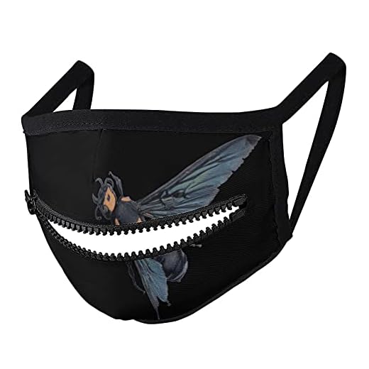 Mask med dragkedja anpassad design flygande insekt bakifrån bi hornet damm munskydd rolig andningsbar ansiktsmask dragkedja stängning