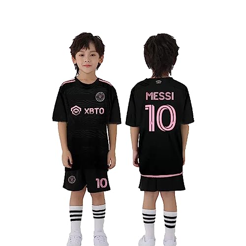 Camisa de futebol Mia_mi #10 Boys Youth Shirts Kids Me_SSI Conjunto de 3 peças para fãs de esportes