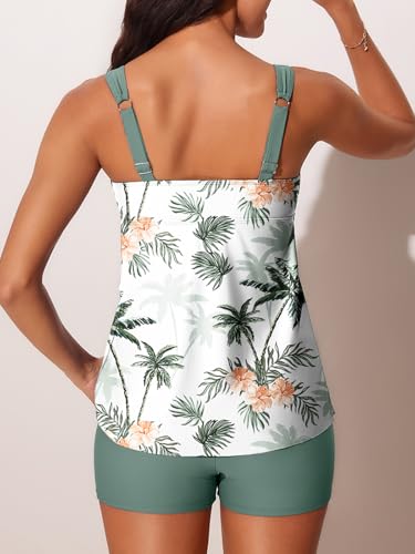 Summer Mae Women's Tankini Swimsuits with Shorts Ruffled Tummy Control Bathing Suits Modest 2025 Swimwear3