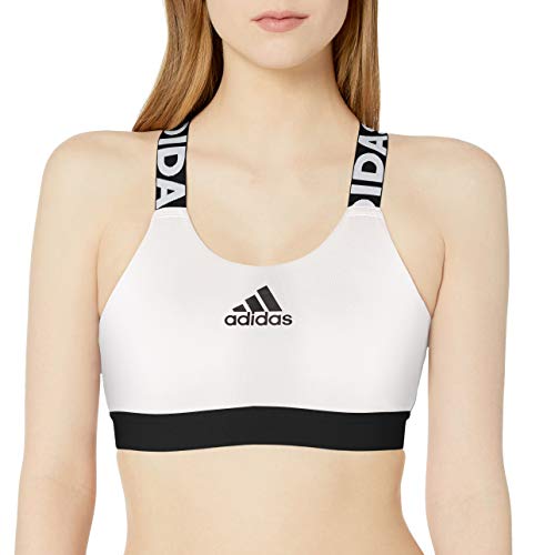 adidas Women's Don't Rest Branded Bra White Medium