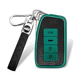 QBUC for Lexus Key Fob Cover, Key Fob Case with Keychain for Lexus 2013-2021 ES is GS NX LS RX RC GX LX 570 200 250 350 460 300 F 450h 600h Accessories Protector (Green)