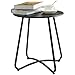 Produktbild HollyHOME Patio Beistelltisch, Runder Gartentisch Kleiner Beistelltisch Couchtisch Nachttisch Metalltisch für Wohnzimmer Garten Terrasse Balkon Outdoor, Schwarz