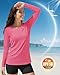 Boladeci UV Shirts for Womens Rash Guard Long Sleeve Swim Shirts for Woman UPF 50 Sun Protection SPF Workout Top Rose Red Large