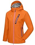 Little Donkey Andy Damen Hochleistungs-Regenjacke Wasserdicht Ultraleicht Outdoor Regen Shell Wandern, E5. Orange【Ultraleicht】:, XXL