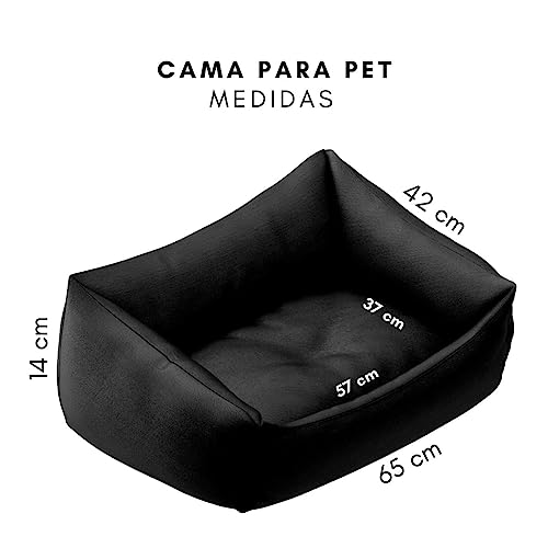Cama De Gato Pet Pequeno Preta Com Conjunto Completo Cor:Aqui Tem Amor;Tamanho:M