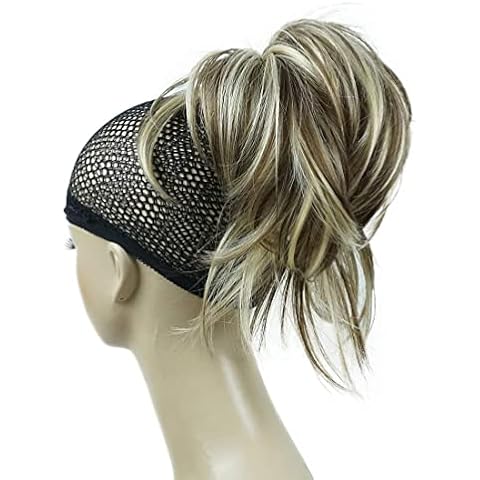 Lydell 12 Inch Adjustable Messy Style Ponytail Hair Extension Synthetic Hair-Piece with Jaw Claw (AB461 Brown Highlighted) Cover