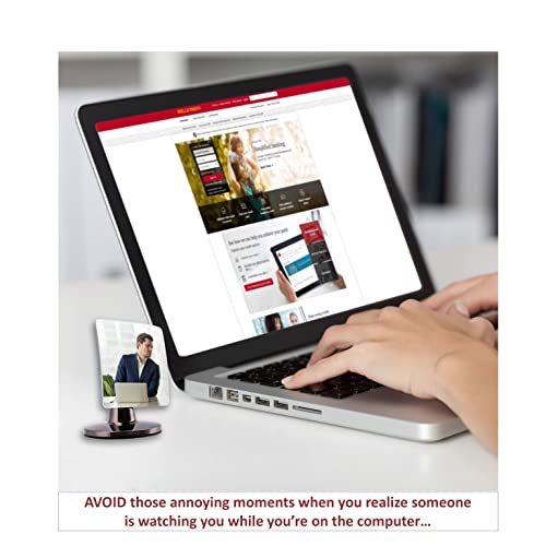 Desk and Cubicle Mirror to see behind you, CONICAL SHAPED Stand with detachable Wide Angle real glass Mirror, SMALL & DISCRETE, beautiful design, perfect curvature for an exceptionally clear view - Thumbnail 7