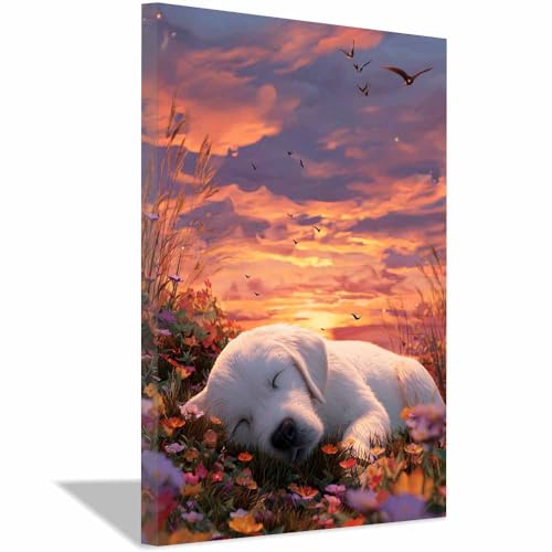 Poster sur toile représentant un chien déco chambre ambiance zen 40x60