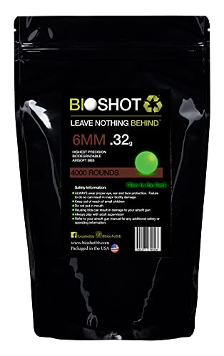 BioShot New Biodegradable Green Tracer Glow in The Dark Airsoft BBS - .32g Super Slick Seamless Competition Match Grade for All 6mm Airsoft Guns and Accessories (4000 Rounds)Γ’β¬Β¦ BioShot New Biodegradable Green Tracer Glow in The Dark Airsoft BBS - .32g Super Slick Seamless Competition Match Grade for All 6mm Airsoft Guns and Accessories (4000 Rounds)Γ’β¬Β¦