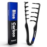 Blue Carbon® TexComb™ Lockenkamm mit echtem Carbon, Texturkamm & Volumenkamm Herren, Styling Kamm für mehr Volumen & Textur an den Haarwurzeln, antistatisch & bruchfest, für Männer & Frauen