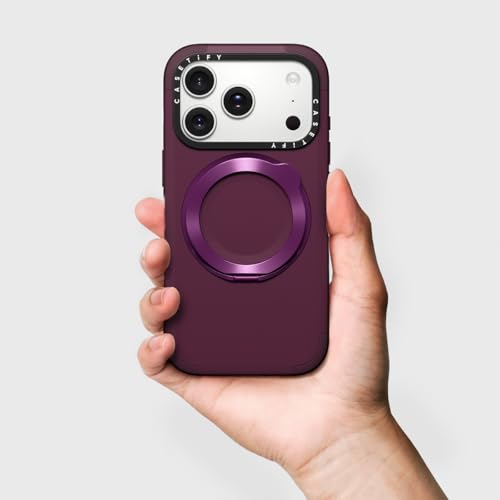 CASETiFY Force Ring Stand iPhone 17 Pro Case [Kickstand/Compatible with Magsafe / 6.5 ft. 3X Military Grade Drop Protection] - Mulberry by CASETiFY - Image 6
