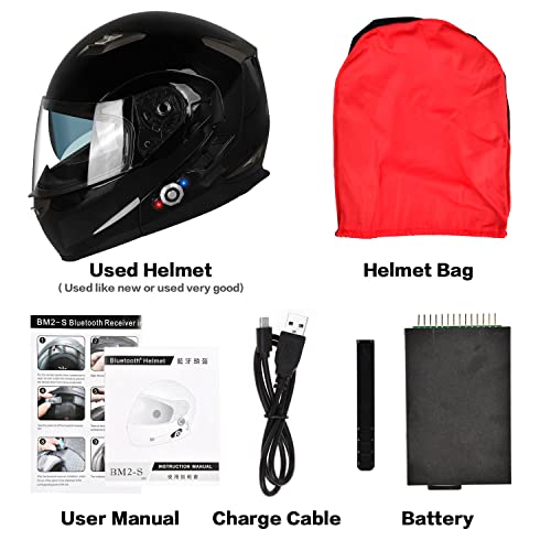 Freedconn Motorcycle Bluetooth Helmet,Bluetooth Integrated Modular Flip Up Full Face Motorcycle Helmet,Dual Visor Modular Bluetooth Helmet,Dot Approved Helmets With Gloves(Gloss Black,X-Large) #TOP7