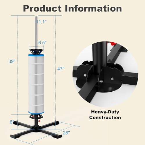 ROYOR Pool Filter Cleaner Stand Tool, Fit for 3