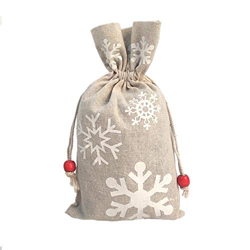 Aober Christmas Gift Bag Santa Gingerbread Man katoen jute tas voor Candy Bag sieraden tas Christmas Gift Drawstring Bag… - Afbeelding 6
