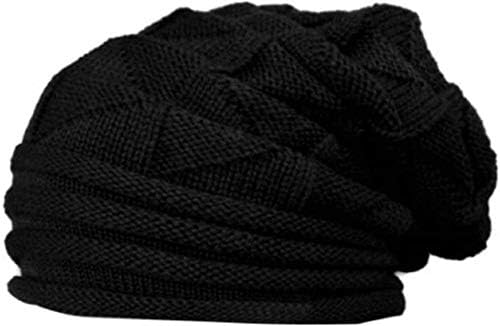 Image of MIK Men's Winter Woolen Beanie Cap with Fur Inside Slouchy Black Color (Pack of 1)