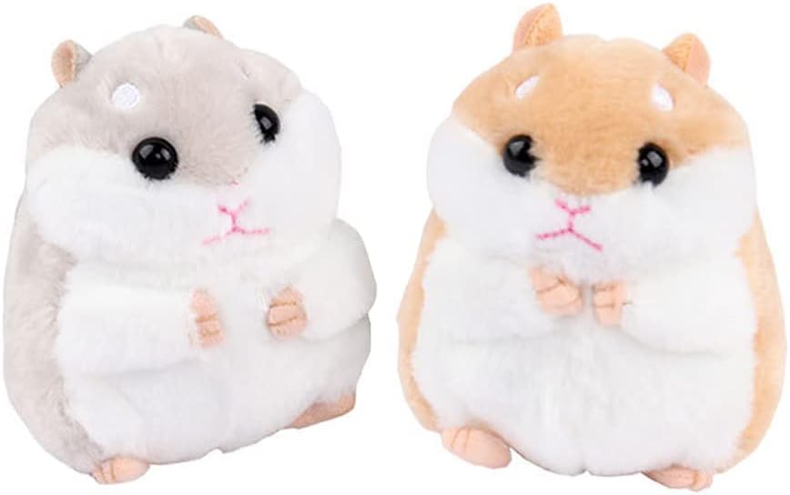 2 Pack Plush Hamster Keychain Backpack Charms Stuffed Animals Keyring Pendants Handbag/Backpack Hamsters Accessory