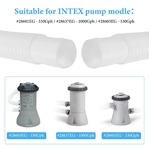 Pool Pump Replacement Hose For Intex - 1.25" Diameter Accessory 59" Long (2 Pack) #TOP4