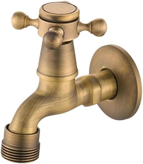 XMKT Antique Bronze Brass Bibcock Faucet - Multi-Use Wall-Mounted Water Tap for Washing Machine, Garden & Bathroom Mop Sink(B)