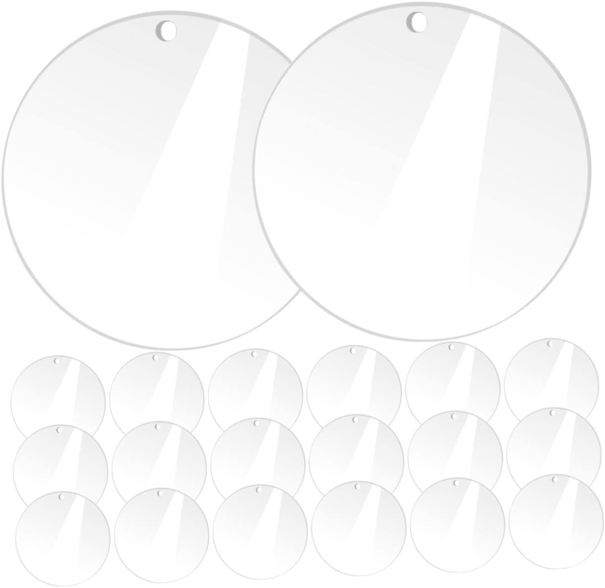 Artibetter 20pcs Clear Acrylic Discs Round Blanks for Keychain Crafts Smooth for Art Projects Picture Frames and Custom Decor