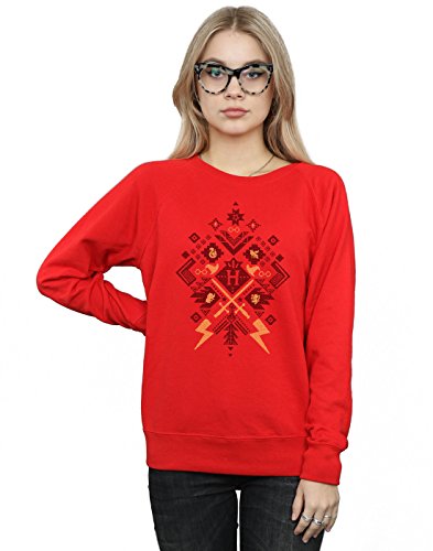 Image of Harry Potter Women's Christmas Fair Isle Sweatshirt Medium Red