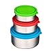 Bruntmor Trio Nesting 18/8 Stainless Steel Food Containers with Leak-Proof Lids, Set of 3