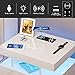 HNEBC Auto LED Nightstand with Wireless Charging Station & USB Ports,High Gloss Bedside Tables with 2 Drawers,Floating Nightstand with 3 Color & Adjustable Brightness for Bedroom,White