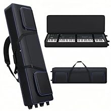 88 Key Keyboard Case with Wheels Compatibility: The 88 key keyboard carrying case inner dimensions:52" x 13" x 6", perfectly fits most 88-key portable keyboards on the market. Widely compatible with mainstream brands including Roland, Yamaha, Casio a...