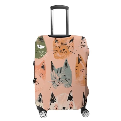 Peach And Green Travel Luggage Cover Anti-scratch Suitcase Cover Elastic Suitcase Protective Cover Fits 19-32 Inch Luggage L4