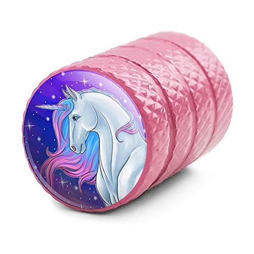 Graphics & More Majestic Unicorn Pink Purple Blue Tire Rim Wheel Aluminum Valve Stem Caps #TOP1