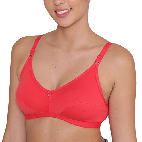 Image of INKURV Everyday Bra for Women's and Girls | Non Padded | Non Wired | Full Coverage Bra in Rich Cotton Fabric - Paris | Combo of 2 |