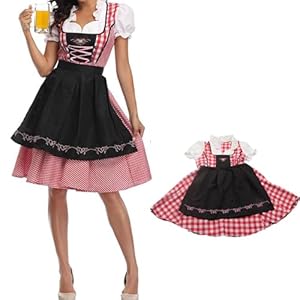 SyangKaitian Dirndl Oktoberfest Sukienka z Fartuchem
