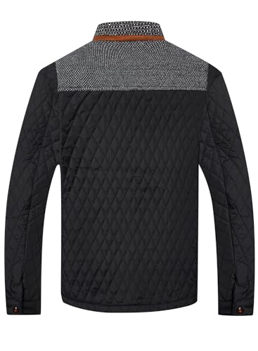 HOOD CREW Men’s Quilted Down Jacket Autumn Winter Coat Lightweight Business Causal Shirt Jacket2