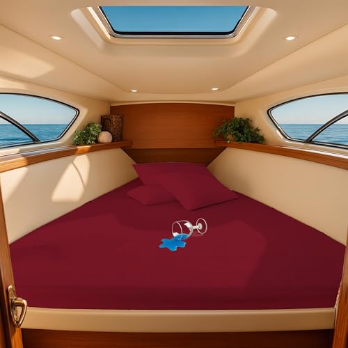 SGI Bedding V Berth Boat Mattress Protector, 15" deep, Burgundy