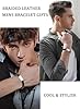 HAYOUWAY Mens Leather Bracelet with Initial Letter Gifts for Men Dad Him Boyfriend Braided Leather Bracelet with Engraved Stainless Steel Magnetic Clasp Fathers Day Birthday Graduation Gifts #1