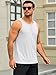 Runcati Mens Sleeveless Tank Tops Workout Muscle Gym Ribbed Shirt Athletic Bodybuilding Moisture Wicking T Shirts White