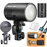 Godox AD100 Pro II 100Ws Aufsteckblitz, AD100PRO II 2,4GHz/433MHz Dual-Funk TTL FLASH, 28-85mm Zoom,490 Vollleistungsblitze, 0,01-1,5s Recycling, HSS 1/8000s, 3300mAh Akku, USB-C Laden, 16 Farbgruppen