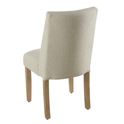 Image of HomePop Modern Curved Back Dining Chair - Cream Textured Linen (Single Pack)