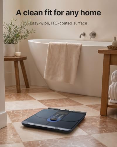 Image of RENPHO MorphoScan Lite Body Composition Scale with Handle, Clear Display | Smart Scale with BMI, Body Fat, Muscle Mass, 8-Electrode Scale with Health App, 50+ Metrics, Digital Bathroom Scale, Home Use
